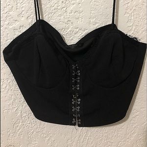 plus size Black corset crop top 2XL